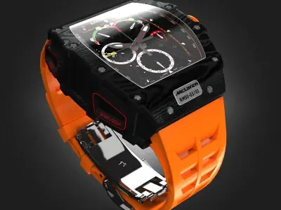 Richard Mille RM 50-03 Watch With Orange Strap 3D model