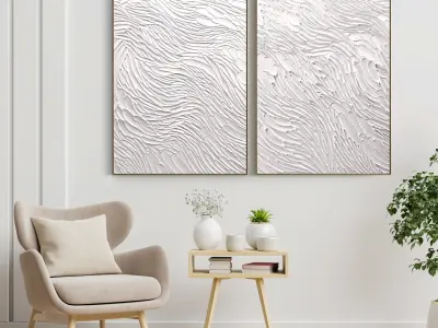 Plaster Two Photo Frame 03 Low-poly 3D model