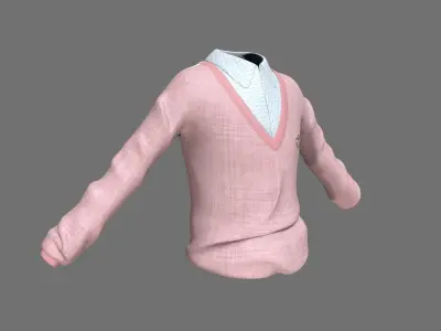 Caton cloth Low-poly 3D model