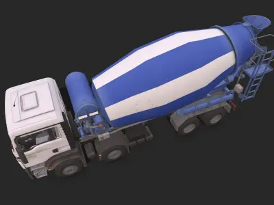 Concrete Mixer Low-poly 3D model