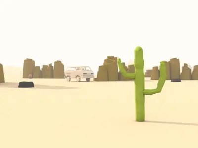 desert scene Low-poly 3D model