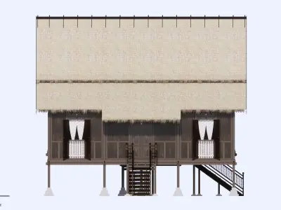 Pahang Traditional House of Malaysia 3D model