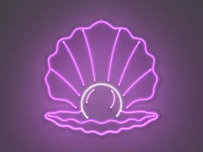 Pink Clam - Neon Sign 3D model