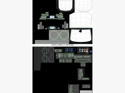 Generic Hybrid Car Rigged 3D model