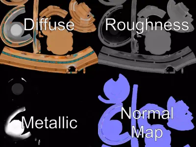 Golden Zodiac Spherical model pack Low-poly 3D model