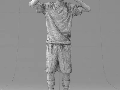 000317 Male Soccer Player with Hands by Head 1114 3D model