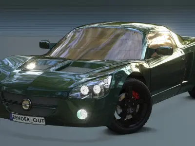 Opel speedster sport car Low-poly 3D model