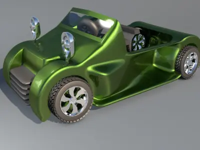 3d Car Game Style Three Low-poly 3D model