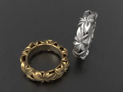 Wedding Ring With Lili Flower 3D print model