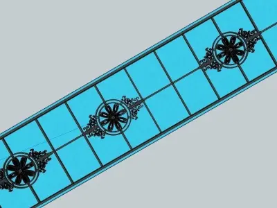 Iron Glass Roof Art Mounted Villa Facade 3D model 3D model 3D model