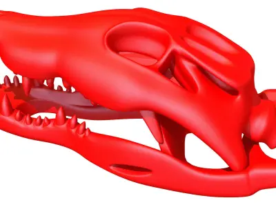 Printable Crocodile Skull 3D model