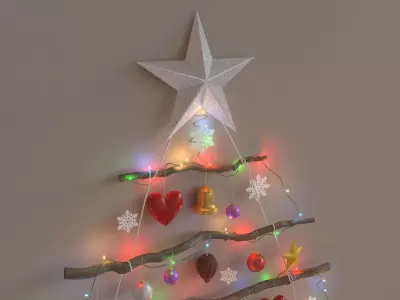 Christmas Wall Tree Decor 3D model