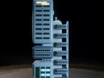 SCIFI ATOMPUNK BUILDING 09 Low-poly 3D model