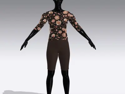 Female Cloth Dress Low-poly 3D model