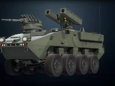 Military APC B420 Low-poly 3D model