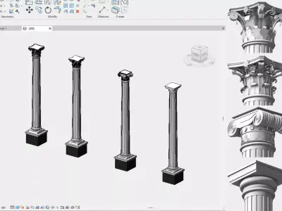 Classic Column Revit Family 3D model