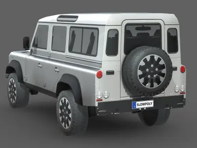 Land Rover Defender Works V8 4-door 2018 Low-poly 3D model