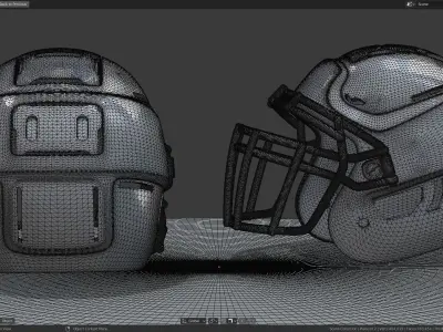 Modern Football Helmet Simplified 3D print model