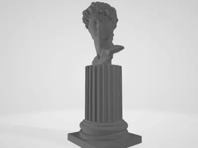 David Statue on Ionic Column 3D print model