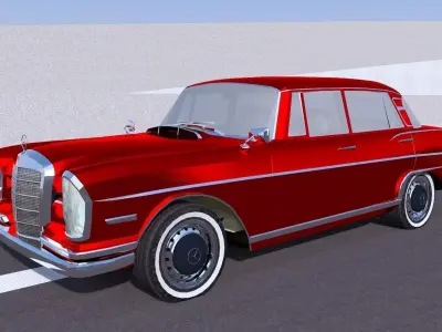  VINTAGE MERCEDES BENZ  Low-poly 3D model