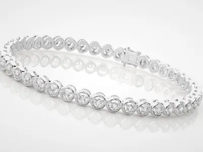 Tennis Bracelet 3dm stl renders details 3D print model