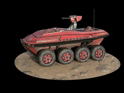 Sci Fi Armoured Personnel Carrier  APC Low-poly 3D model