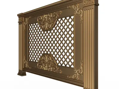 Radiator Cover Decorative Screening Grille Panel 07 Low-poly 3D model