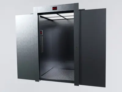 Low Poly Lift pair of metal elevators Low-poly 3D model