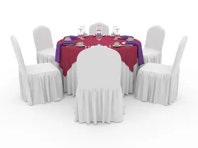 Banquet Table and Chair 21 3D model