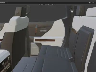 SUV interior lowpoly with textures Low-poly 3D model
