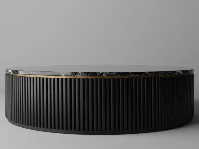 Luxury Marble Round Coffee Table Model Byron Emperador Inspired 3D model