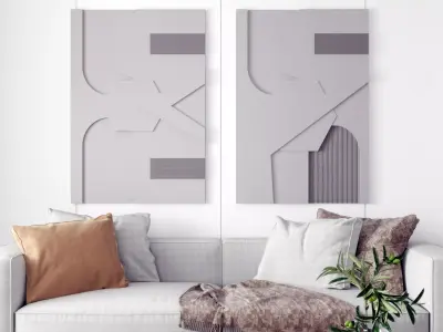 three-dimensional painting relief decorative Modern 3D model