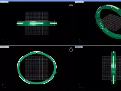 Contemporary Gold Bangle with Linear Stone Details  3D print model