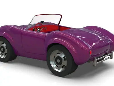 3D Cartoon Car Roadster Lowpoly  Low-poly 3D model