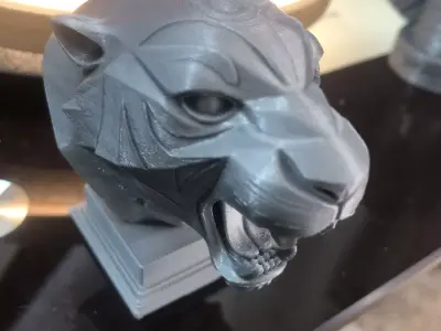 Tiger head sculpture 3D print model