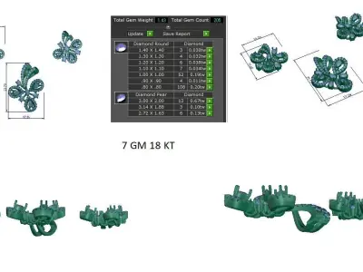 Pendant Earrings combo - 0057 3D print model