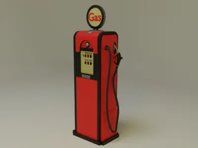 Gas Pump 1950s 3D model