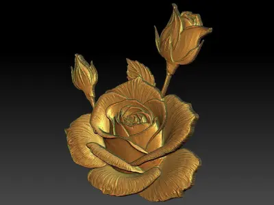 16 Rose CNC Relief Model 3D print model