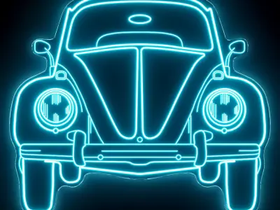 Volkswagen Neon Sign 3D model