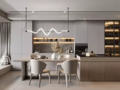 Dining room Dining interior Dining table 31 3D model