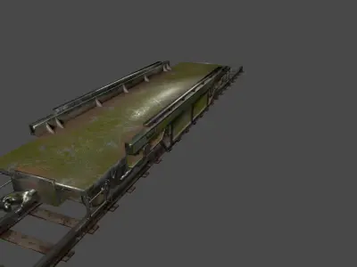 train car on tracks Low-poly 3D model