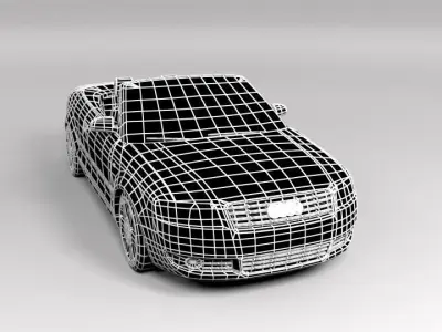 AUDI A4 CABRIO OPEN LOWPOLY Low-poly 3D model