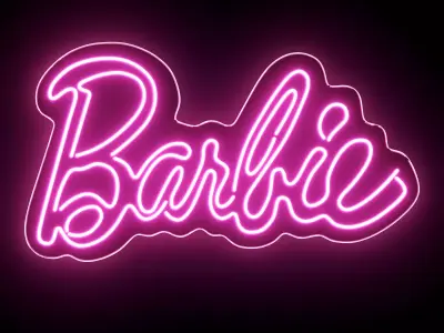 Barbie Neon Sign 3D model