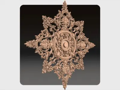 Carved round decor for cnc 42 3D model