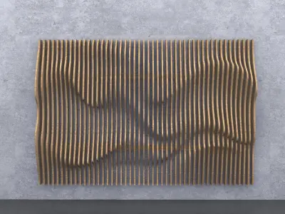 Parametric Wavy Wooden Panels with Grasshopper 3D model