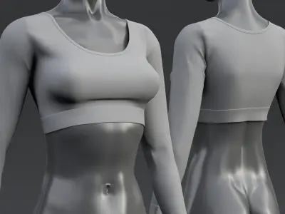 Nike Crop Top Long-Sleeve 3D model