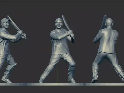 cricket player  3D print model