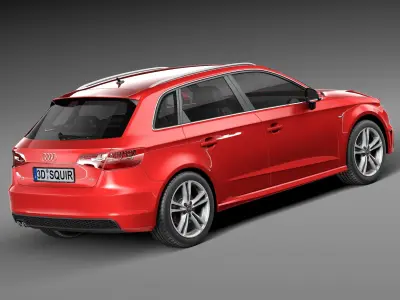 Audi A3 5-door S-line 2014 3D model