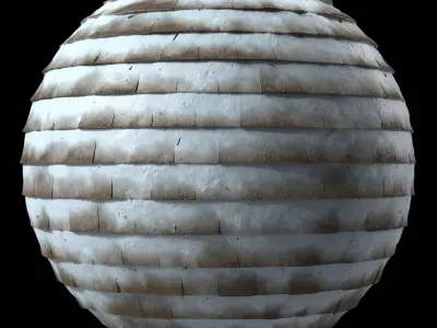 Roof Tile Materials 69- Concrete Roofing by Sbsar Seamless Pbr Texture