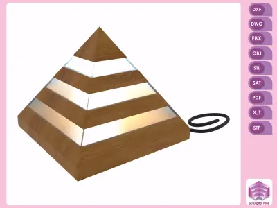 Pyramid LED table lamp Low-poly 3D model